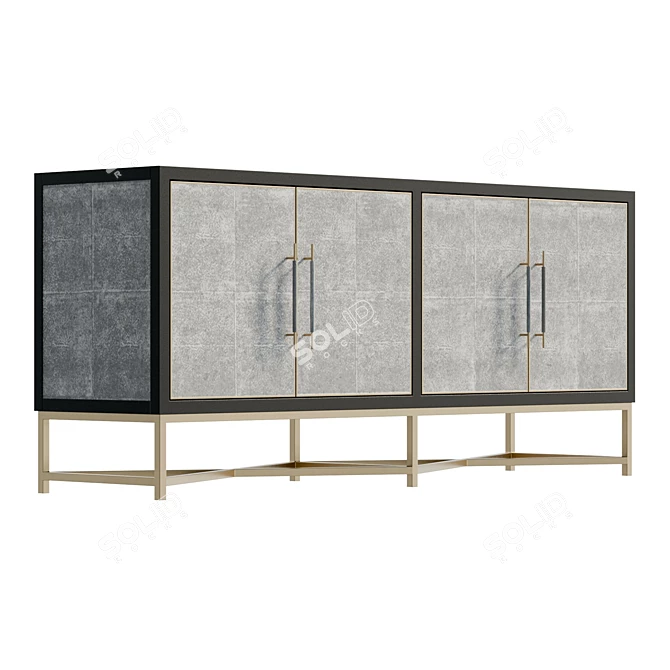 Exavier 4-Door Sideboard with 8192x8192 Texture 3D model image 1