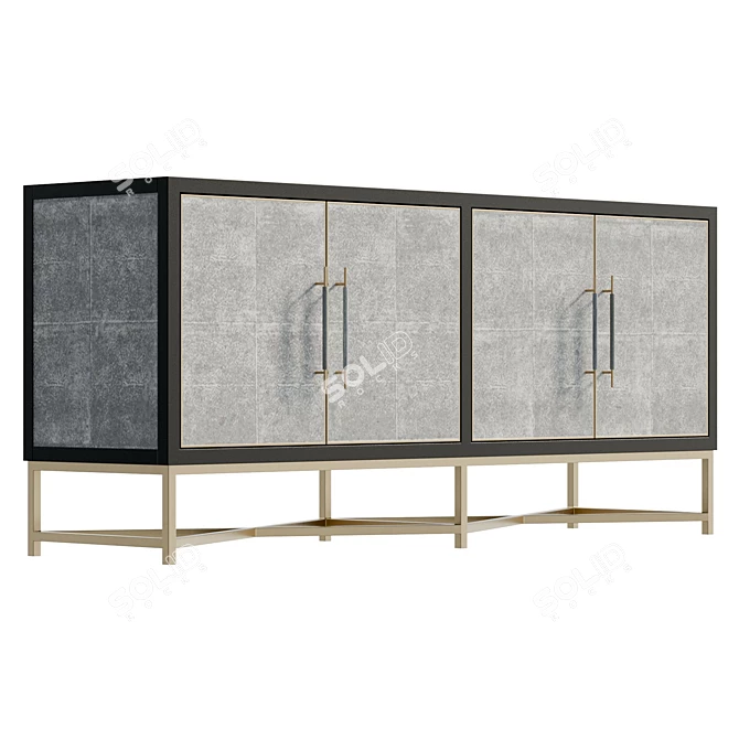 Exavier 4-Door Sideboard with 8192x8192 Texture 3D model image 4