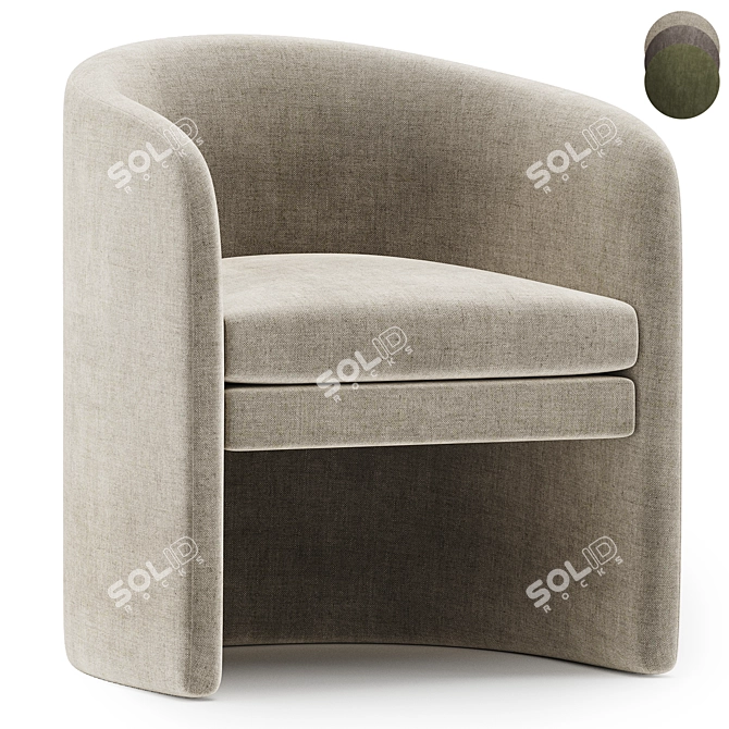 Elegant Modern Lounge Armchair Mairo 3D model image 1