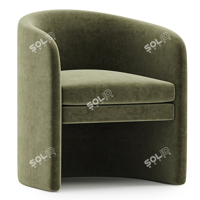 Elegant Modern Lounge Armchair Mairo 3D model image 3