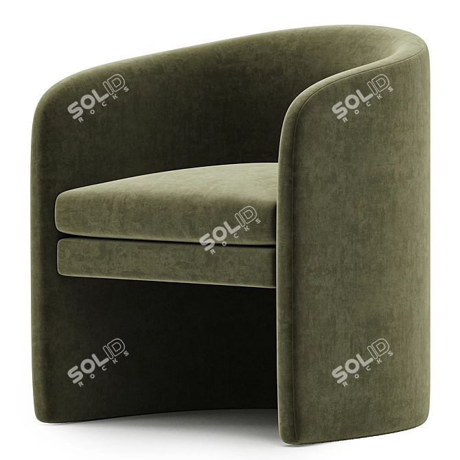 Elegant Modern Lounge Armchair Mairo 3D model image 4