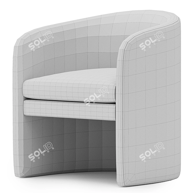 Elegant Modern Lounge Armchair Mairo 3D model image 5