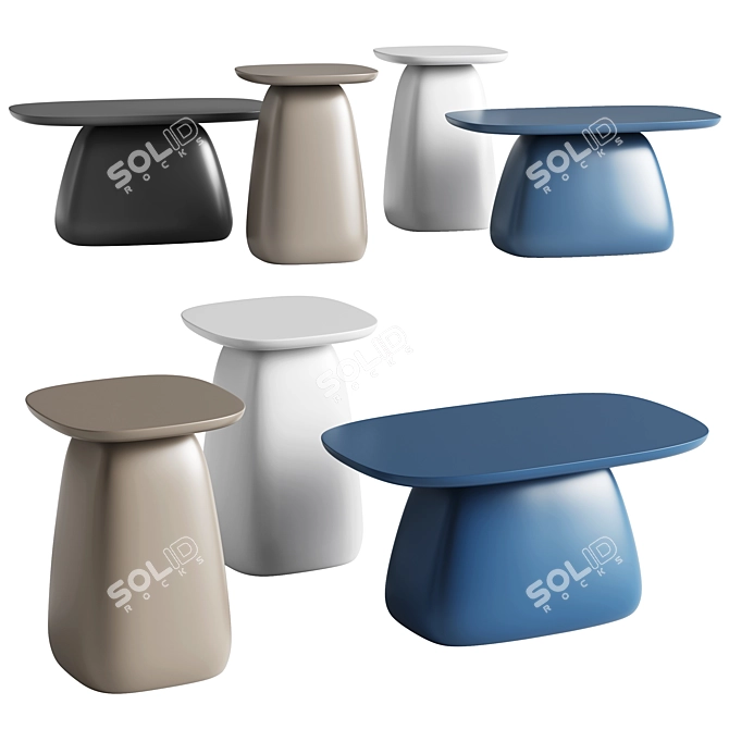 Contemporary Novamobili CLIFF Tables 3D model image 1