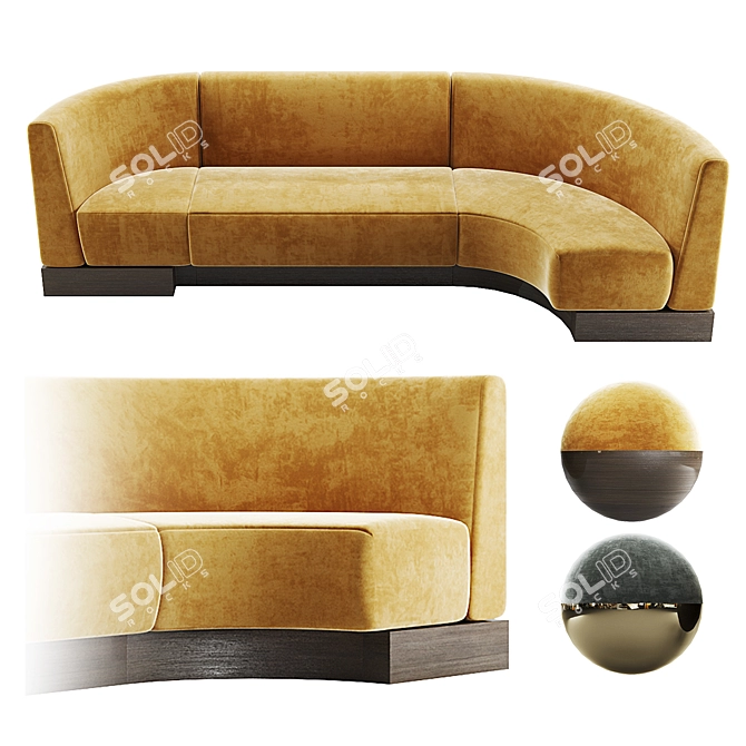 Modular Restaurant Sofa Four Seasons 3D model image 1