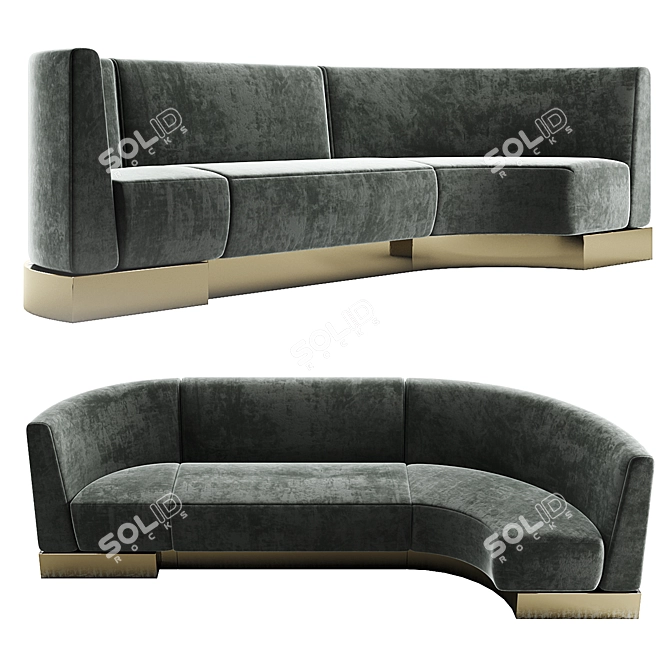 Modular Restaurant Sofa Four Seasons 3D model image 2