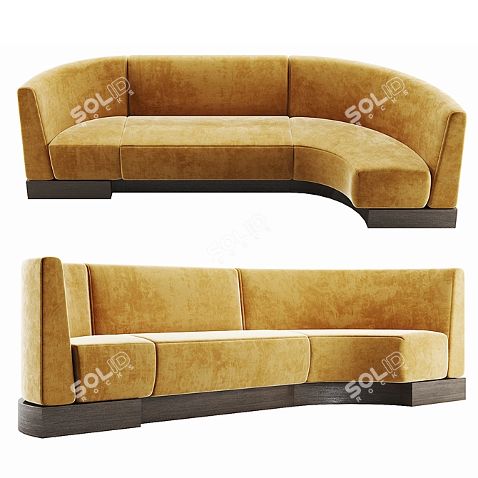 Modular Restaurant Sofa Four Seasons 3D model image 4