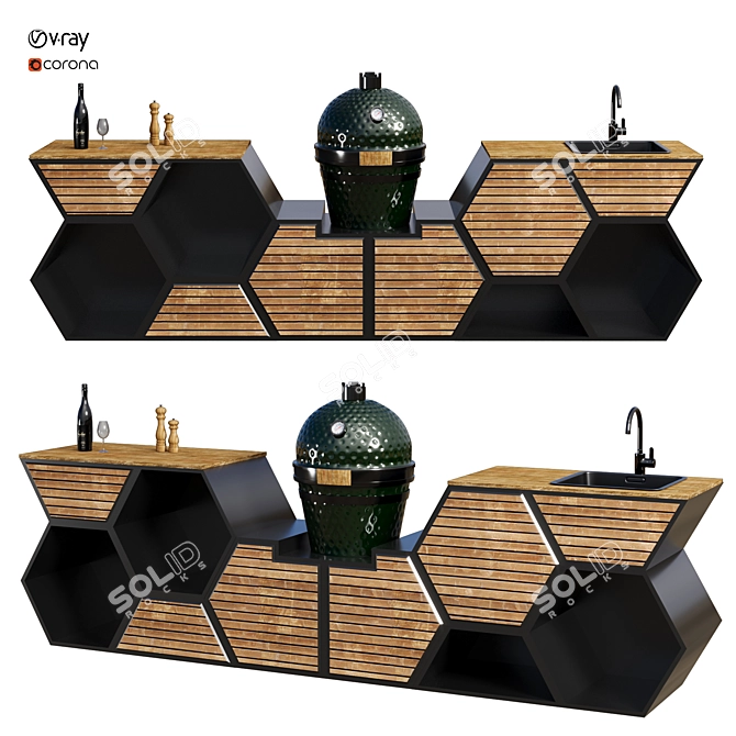 Outdoor Kitchen Model Collection 3D model image 3