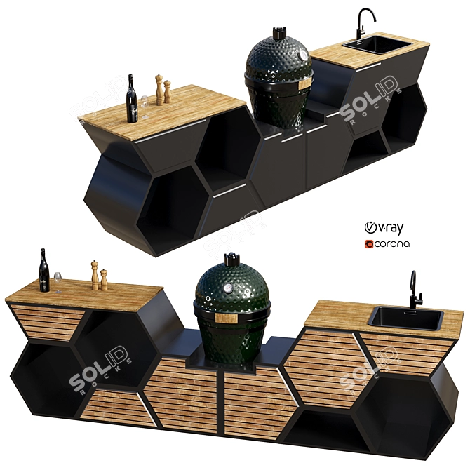 Outdoor Kitchen Model Collection 3D model image 4