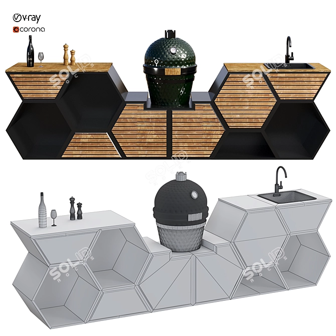 Outdoor Kitchen Model Collection 3D model image 6