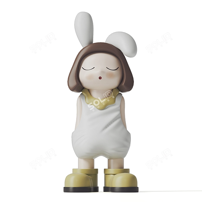 Vibrant Rabbit Girl 3D Model 3D model image 1