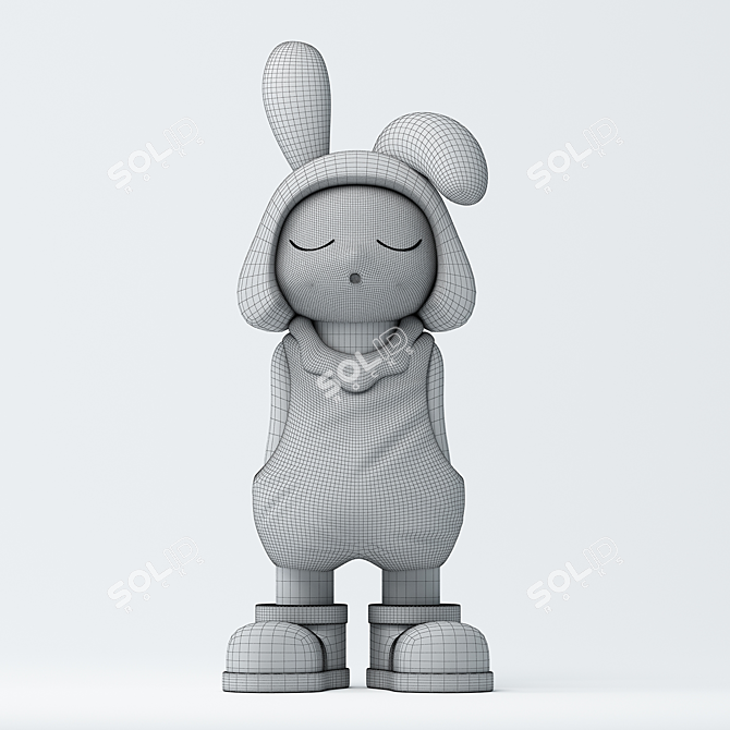 Vibrant Rabbit Girl 3D Model 3D model image 2