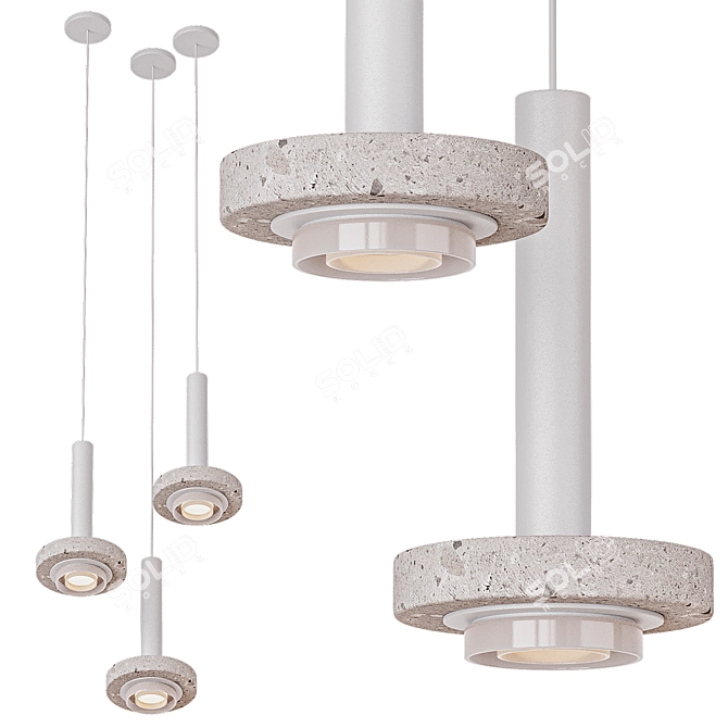 Modern Ambra Pendant Lamp in White/Bardovy 3D model image 3