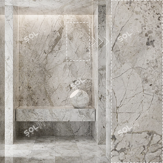 High Detail Marble Stone Textures 3D model image 1