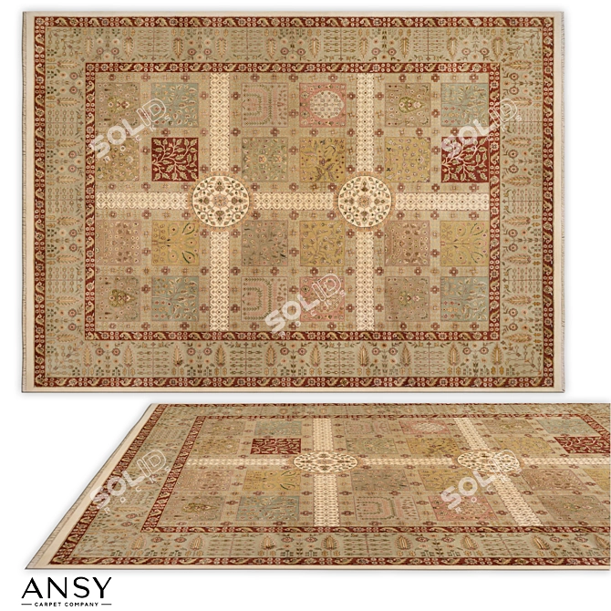 Paradise Garden Handmade Rug 3D model image 1