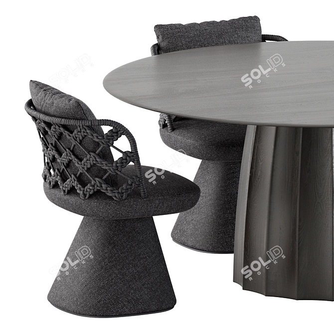 Luxury Flair Chair & Tsubomi Table 3D model image 2