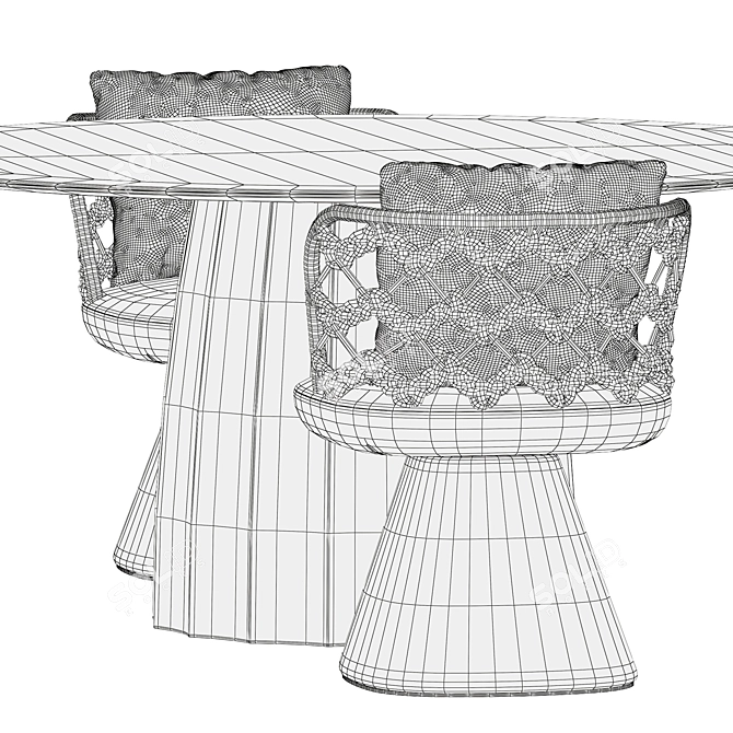 Luxury Flair Chair & Tsubomi Table 3D model image 5