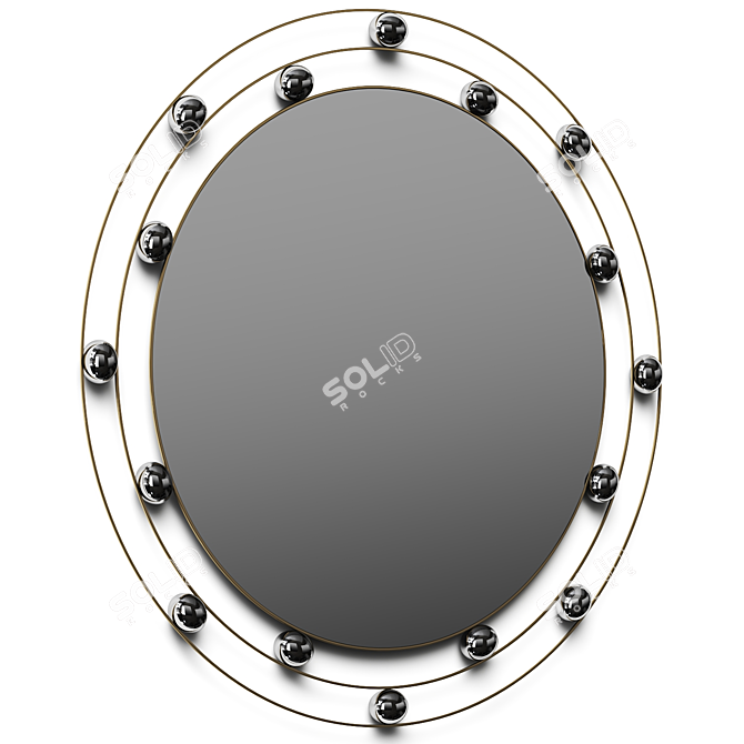 Galactic Brass Wall Mirror 3D model image 1