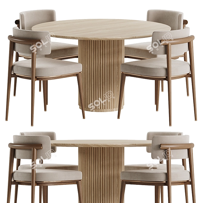 Modern Dining Set 92, Render Corona 3D model image 4