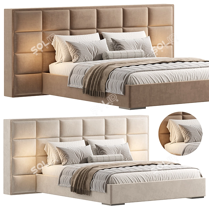 Modern Bed Design in 3Ds 3D model image 1