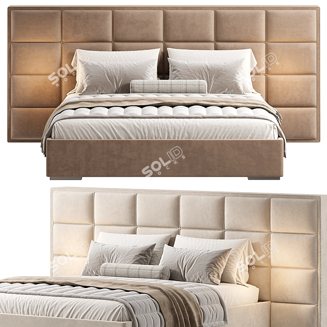 Modern Bed Design in 3Ds 3D model image 4