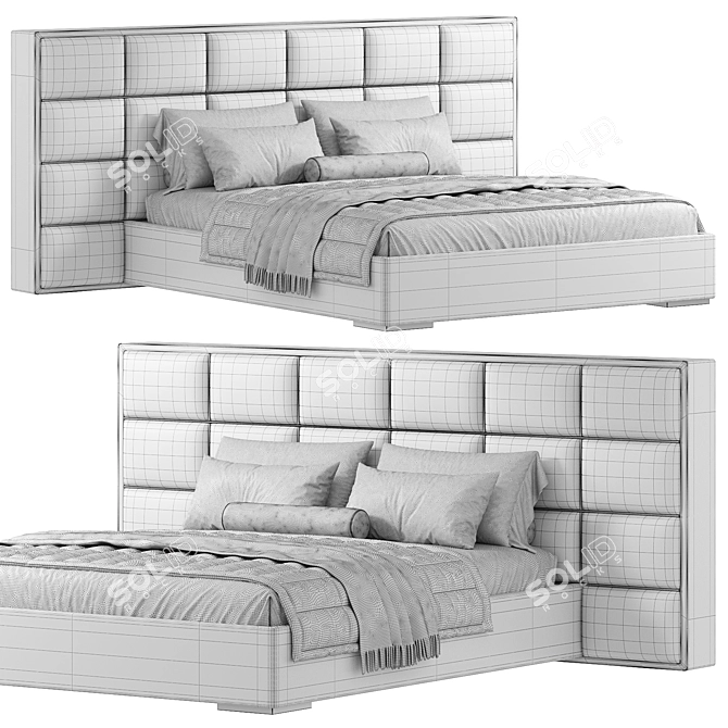 Modern Bed Design in 3Ds 3D model image 5