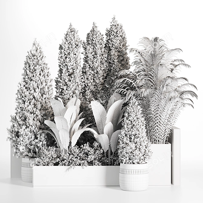 High-Quality Outdoor Plants Set 3D model image 6