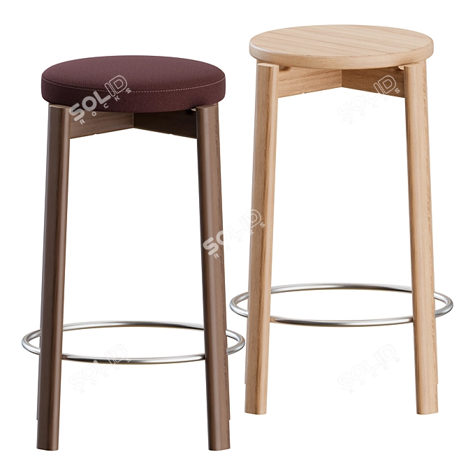 Audo Copenhagen Upholstered Counter Stools 3D model image 1