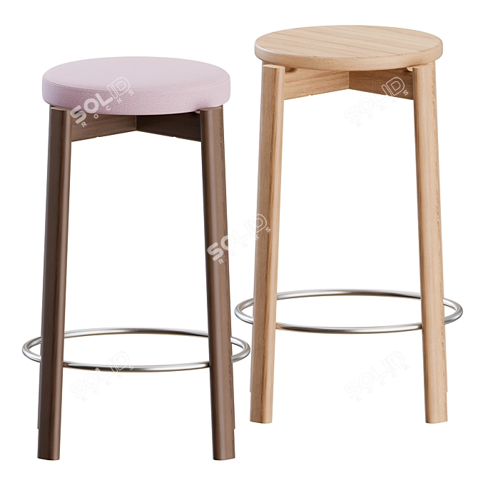 Audo Copenhagen Upholstered Counter Stools 3D model image 2