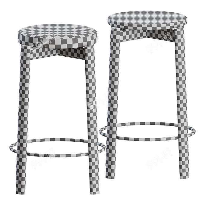 Audo Copenhagen Upholstered Counter Stools 3D model image 3