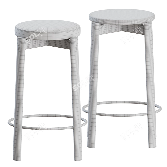Audo Copenhagen Upholstered Counter Stools 3D model image 4