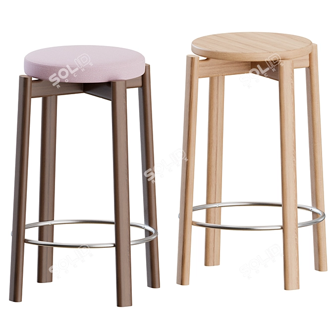 Audo Copenhagen Upholstered Counter Stools 3D model image 5
