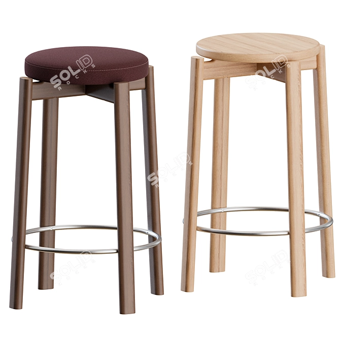 Audo Copenhagen Upholstered Counter Stools 3D model image 6