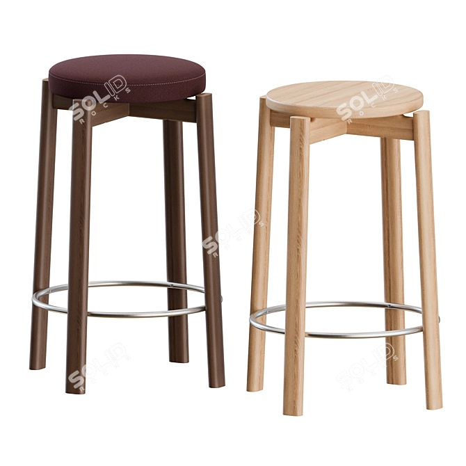 Audo Copenhagen Upholstered Counter Stools 3D model image 7