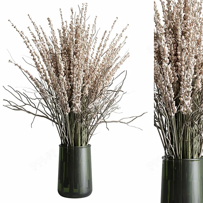 Elegant Branches Vase Decor 3D model image 1