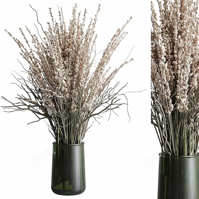 Elegant Branches Vase Decor 3D model image 2