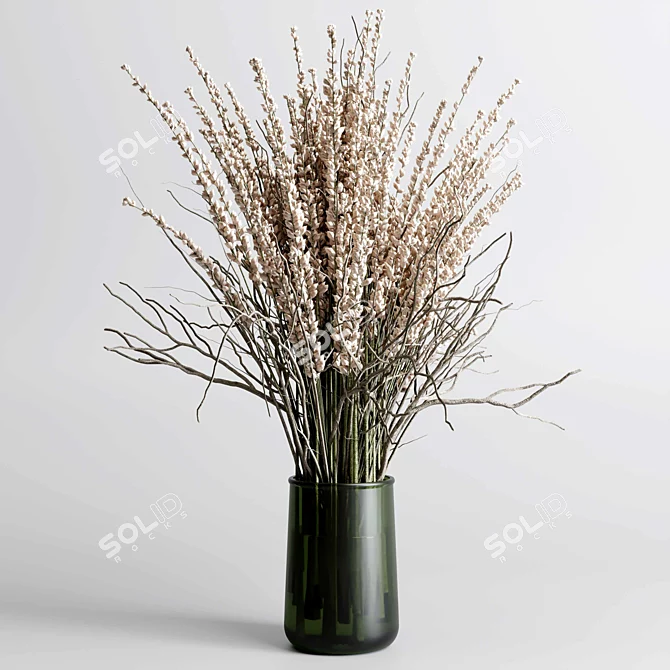 Elegant Branches Vase Decor 3D model image 3