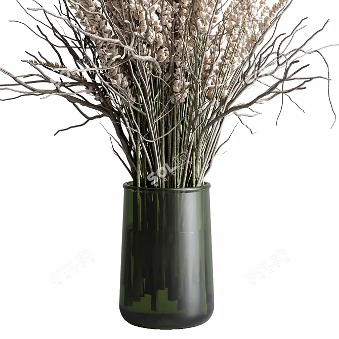 Elegant Branches Vase Decor 3D model image 4