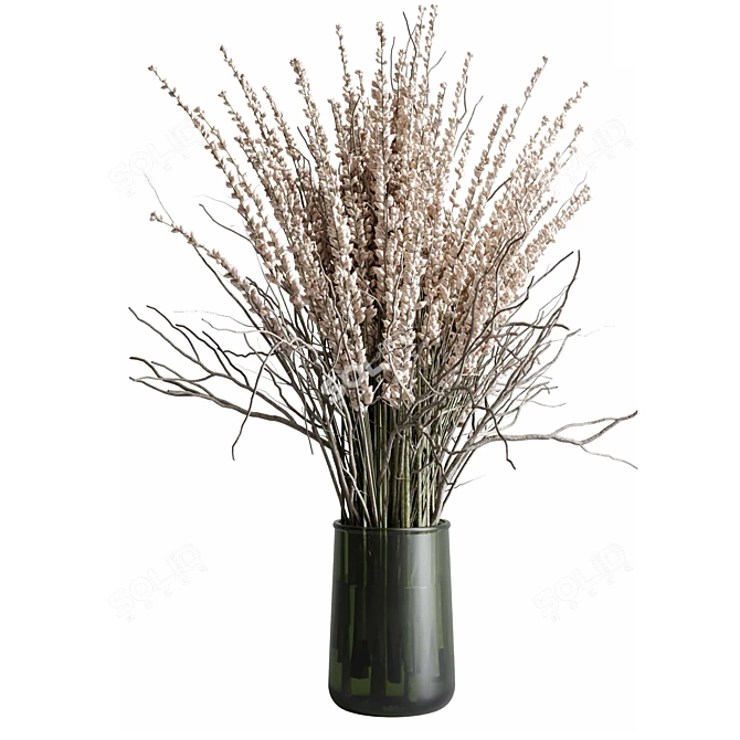 Elegant Branches Vase Decor 3D model image 7