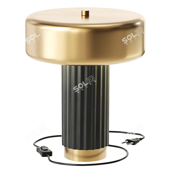 Stone Black Gold Table Lamp 3D model image 6