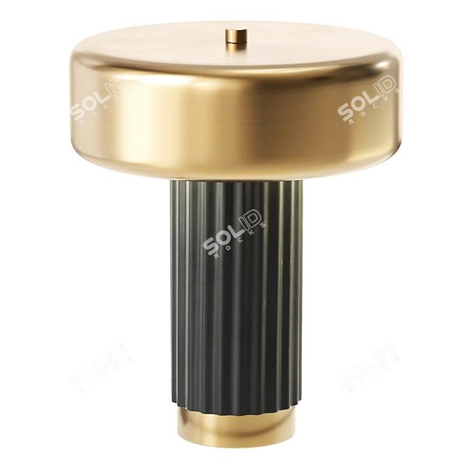 Stone Black Gold Table Lamp 3D model image 16