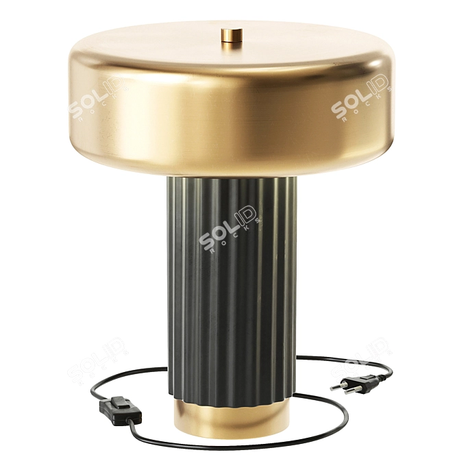 Stone Black Gold Table Lamp 3D model image 34