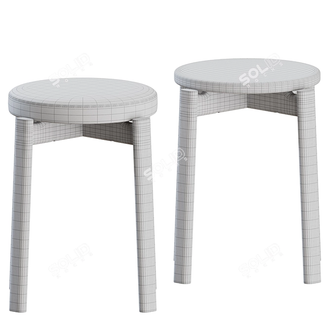 Menu Space Passage Stool Upholstered 3D model image 4