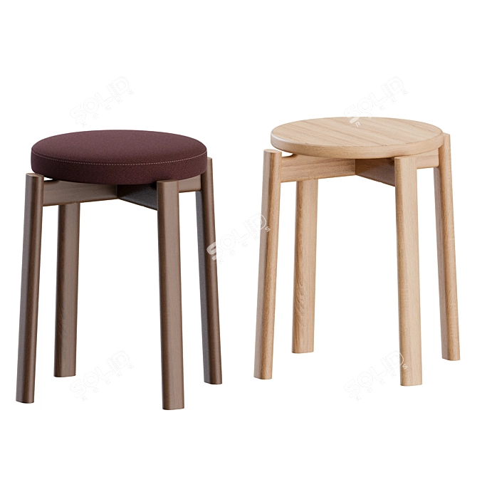 Menu Space Passage Stool Upholstered 3D model image 5