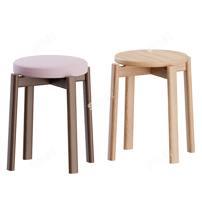 Menu Space Passage Stool Upholstered 3D model image 6