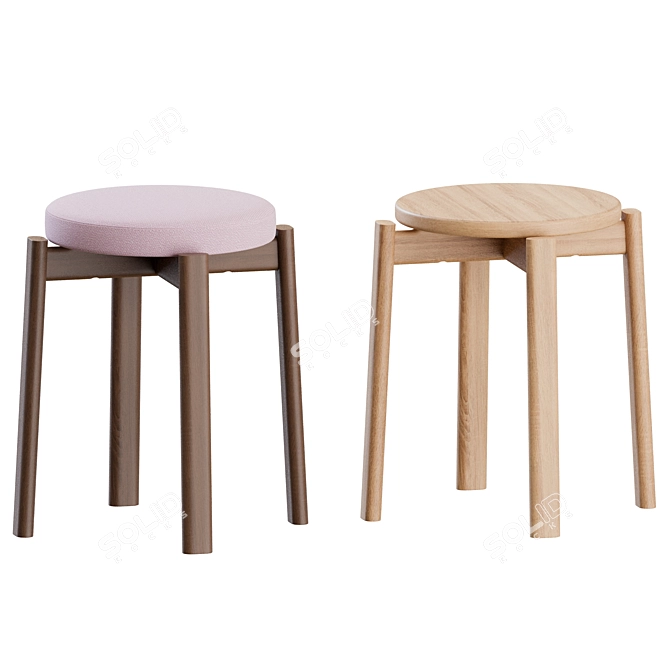 Menu Space Passage Stool Upholstered 3D model image 7