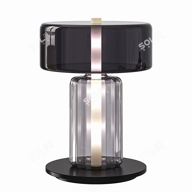 Smoke Gray Glass Table Lamp 3D model image 2