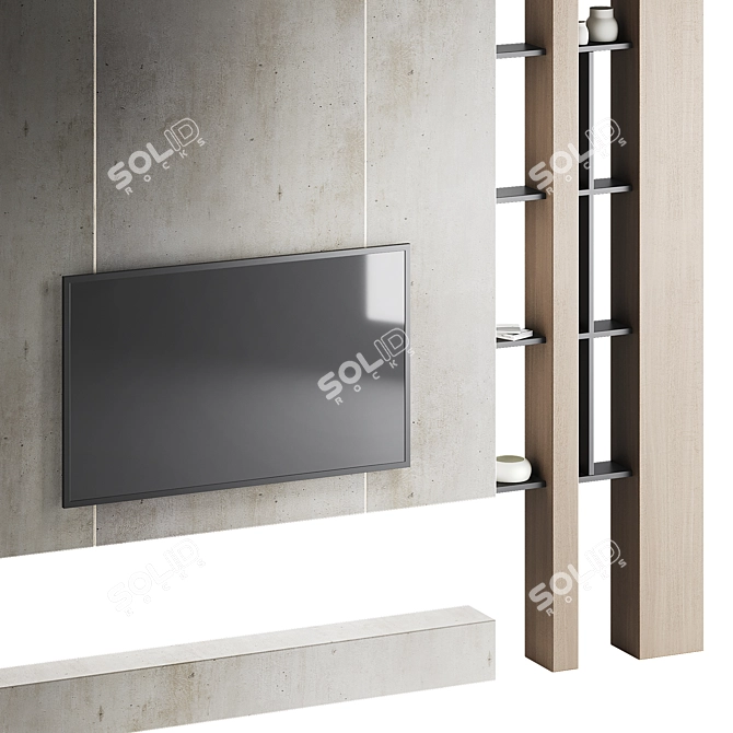 Modern TV Wall Set 3 3D model image 3