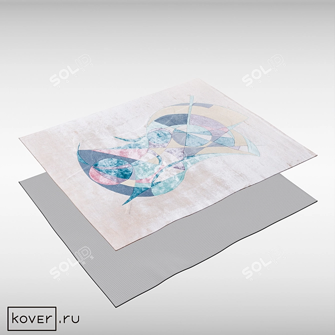 "Geometric Freedom Design Rug 3D model image 2