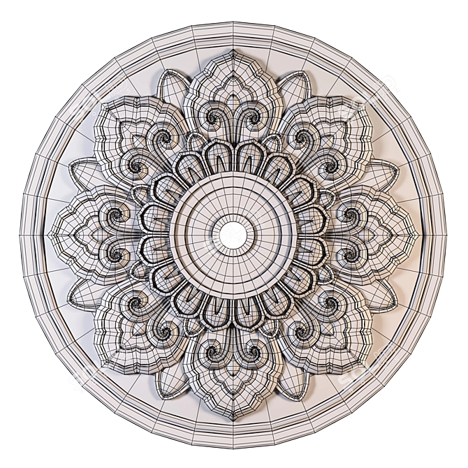 Ceiling Rosette 58 - Elegant Design 3D model image 2