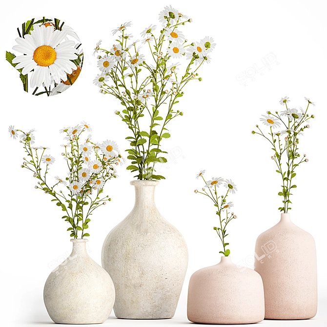 Summer Field Bouquet Collection 3D model image 1